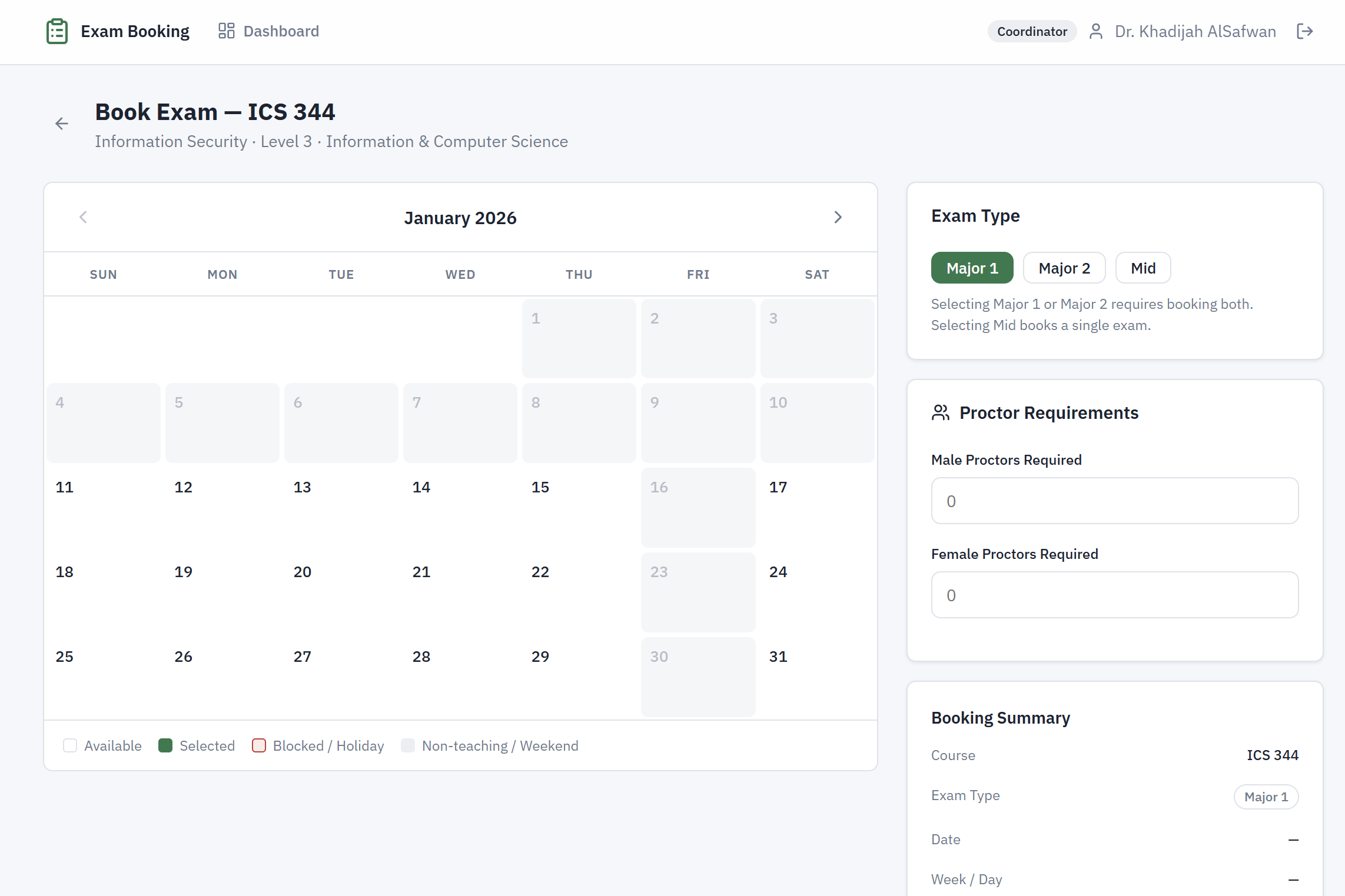 Preview of the Midterm Exam Scheduling System project
